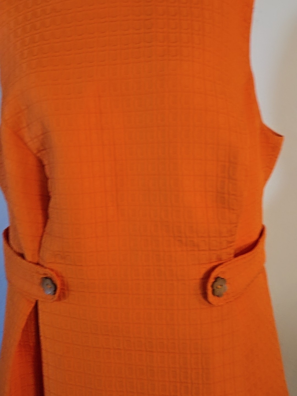 ModCloth Bright Orange Textured Sleeveless Dress